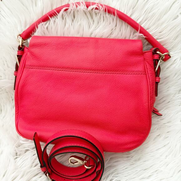 KATE SPADE | Jackson Stoplight (Red) Medium Saddle Flap Satchel Bag Crossbody - Picture 5 of 11